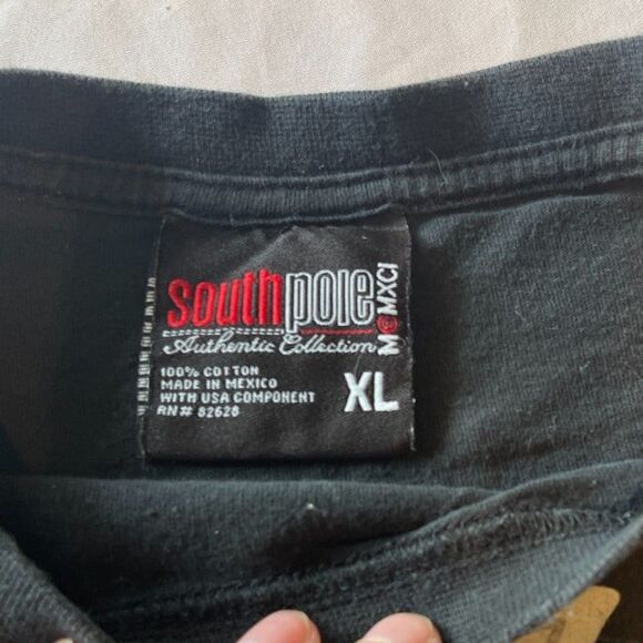 Vintage Southpole Logo Shirt Size XL Authentic Black & White Graphic Streetwear - Picture 3 of 7